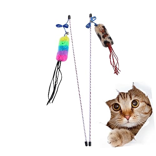 Happyyami 2stücke Interaktive Katzenangel Aus Buntem Plüsch Lustiges Katzenspielzeug Für Aktives Spielen Zufällige Farben Und Stile Für Spannende Trainingseinheiten Mit Ihrer Katze von Happyyami