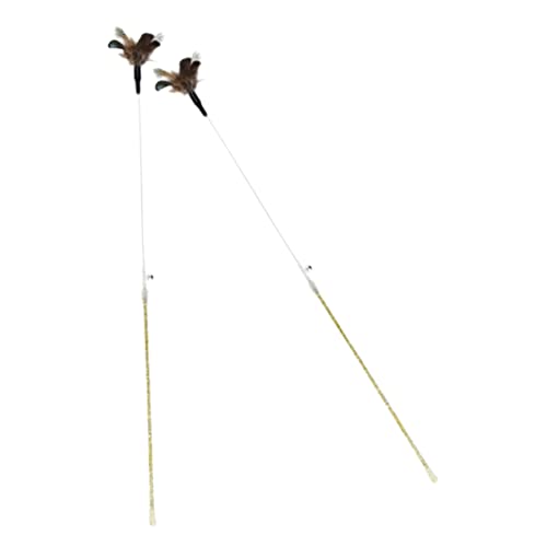 Happyyami 2stücke Interaktive Katzenspielzeuge Mit Federn Lustige Katzenangel Mit Frühlingsdesign Für Mehr Spielspaß Und Bewegung Zur Stressreduktion Für Katzen von Happyyami