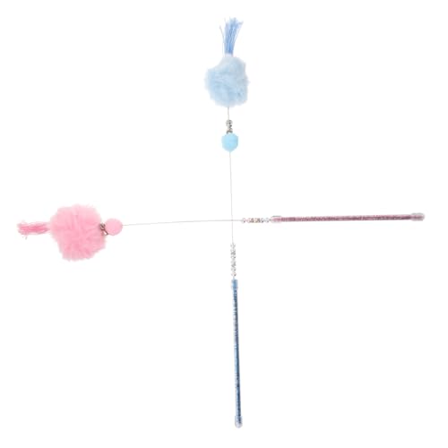 Happyyami 2stücke Katzenminze Teaser Spielzeug Interaktives Katzenspielzeug Mit Haarball Und Quaste Blau Und Fördert Die Aktivität Und Gesundheit Von Kätzchen Für Indoor-spielzeit von Happyyami