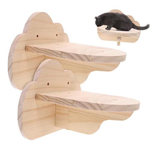 Happyyami 2St Stufen an der Katzenwand Ameisennest Kratzbaum katzenkletterwände katzenkletterwand Möbel Katzenregale und Sitzstangen für die Wand Katzenwandstufen aus Holz Haustier Spielzeug von Happyyami