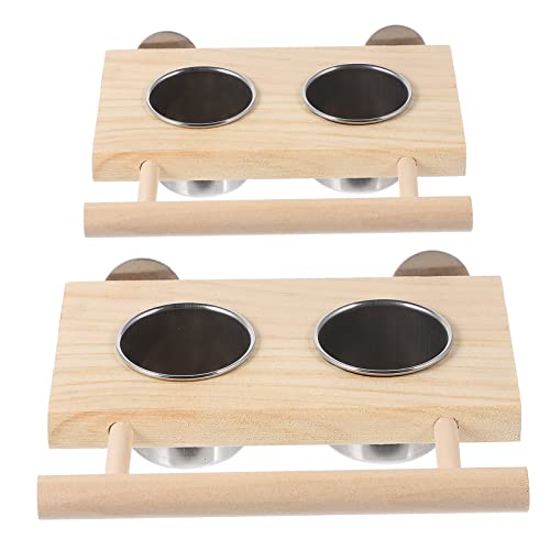 Happyyami 2stücke Futtertassen Mit Ständer Für Vögel Praktische Futter Und Wasserschalen Für Papageien Und Kleine Vögel Halterung Für Käfig von Happyyami