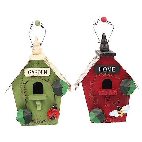 Happyyami 2stücke Holz Vogelhaus Dekorative Nistkästen Für Garten Und Balkon Hängendes Vogelnest Aus Naturholz Kreatives Design Für Vogelbeobachtung Und Heimdekoration Happyyami 2stücke Holz Vogelhaus Dekorative Nistkästen Für Garten Und Balkon Hängendes Vogelnest Aus Naturholz Kreatives Design Für Vogelbeobachtung Und Heimdekoration von Happyyami