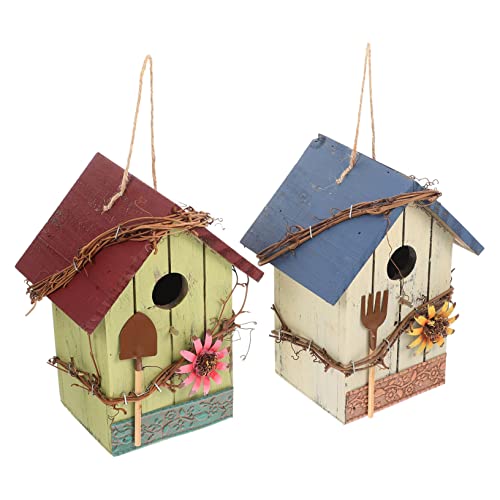 Happyyami Zucht Box für Vögel Holz Vogel Haustier Kunst Schmuck Garten Dekorative Nest von Happyyami