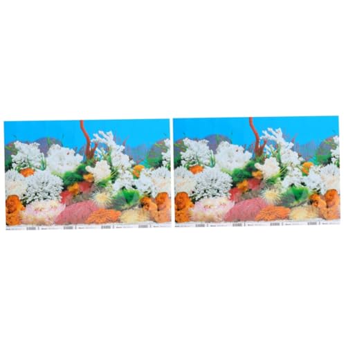 Happyyami 2St doppelseitiger dekorativer Aufkleber Aquariumhintergrund 75 doppelseitiges Klebeband Bindemittel Hintergrunddekor Aquarium-Hintergrundaufkleber Poster von Happyyami
