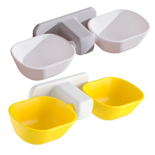Happyyami 2Stücke Hängende Haustierwasserschale Ergonomischer Futter und Wassernapf für Katzen rutschfeste Wandmontage Stilvolles Design für Vielbeschäftigte von Happyyami