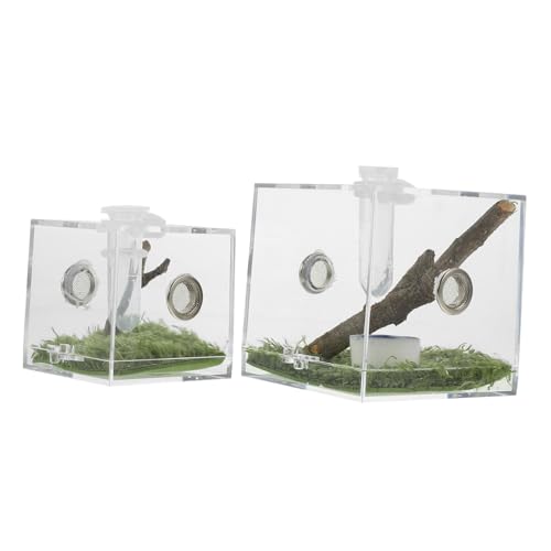 Happyyami 2stücke Transparente Zuchtbox Für Springspinnen Hochsichtbare Acryl-Insekten-futterbox Mit Hygrometer Und Futteröffnung Terrarium Für Reptilien Und Insektenhaltung Happyyami 2stücke Transparente Zuchtbox Für Springspinnen Hochsichtbare Acryl-Insekten-futterbox Mit Hygrometer Und Futteröffnung Terrarium Für Reptilien Und Insektenhaltung von Happyyami