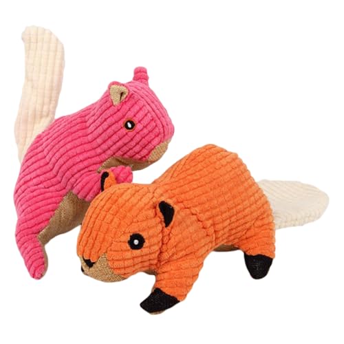Happyyami 2stücke Plüsch Hundespielzeug Mit Quietscher Cartoon Tierbedarf Für Hunde Weiche Baumwolle Und Leinen Zufällige Farben Kauspielzeug Zur Zahnpflege Und Iq-steigerung von Happyyami
