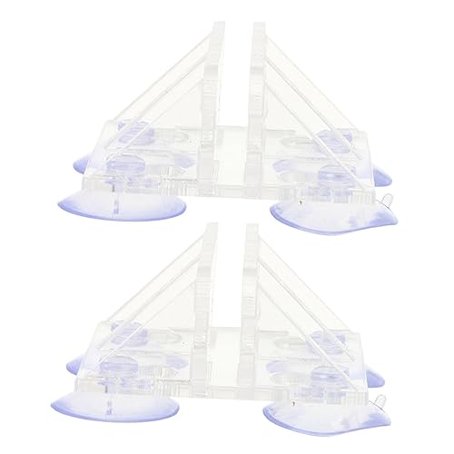 Happyyami 2st Aquarium-saugnapf-Clip Fisch Wasser Schlauch Netz Pumps Haken Conditioner Tank Teiler Teich Reiniger Schwamm Tücher Doppelseitige Saugnäpfe Belüfter Streifen Transparent Acryl von Happyyami
