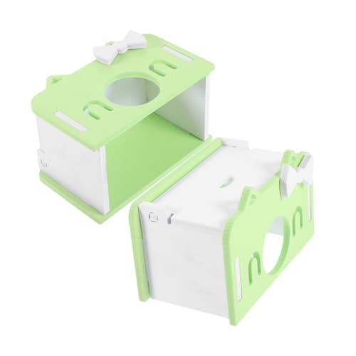 Happyyami 2st Hamsterversteck Wurf Hühnerstall Fangen Hamsterspielzeug Futterspender Nagetierkäfig Hängematte Meerschweinchen Versteck Heu Vogelkäfig Meerschweinchenkäfig Coop PVC von Happyyami