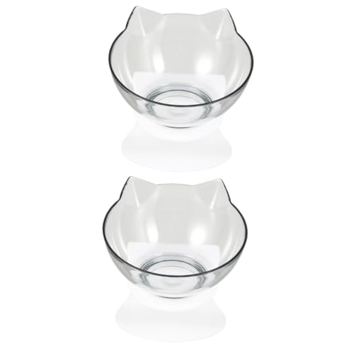 Happyyami 2stücke Erhöhter Fressnapf Für Katzen Und Hunde Neigbare Futterschüssel Mit Nackenstütze Transparente Schüssel Für Trockenfutter Nassfutter Und Wasser Rutschfestes Design Happyyami 2stücke Erhöhter Fressnapf Für Katzen Und Hunde Neigbare Futterschüssel Mit Nackenstütze Transparente Schüssel Für Trockenfutter Nassfutter Und Wasser Rutschfestes Design von Happyyami