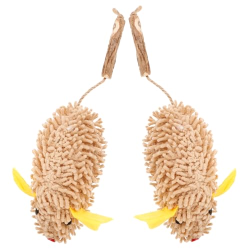 Happyyami 2stücke Katzen Spielzeug Mäuse Interaktive Katzenminze Spielzeuge Für Kätzchen Plüschmaus Mit Quietscher Für Stundenlangen Spielspaß Und Zahnpflege Katzenbedarf von Happyyami