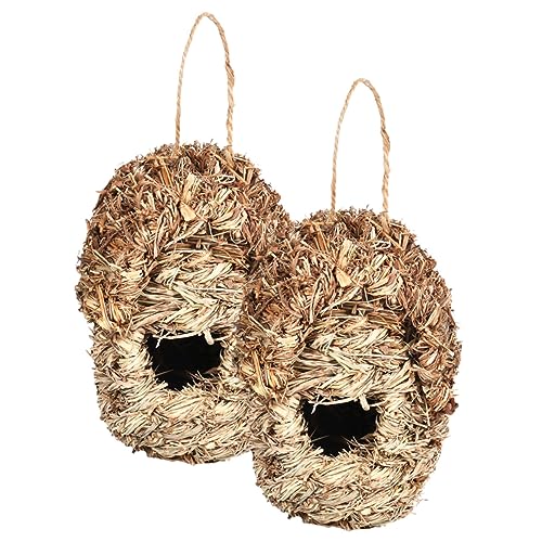 Happyyami 2st - Aus Stroh Gartenarbeit Vogelnest Vogelbrutnest Falsches Vogelnest Künstliches Baumnest Simulation Eines Vogelnests Aus Stroh Hängendes Papageiennest Gras Happyyami 2st - Aus Stroh Gartenarbeit Vogelnest Vogelbrutnest Falsches Vogelnest Künstliches Baumnest Simulation Eines Vogelnests Aus Stroh Hängendes Papageiennest Gras von Happyyami