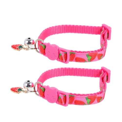 Happyyami Erdbeer-katzenhalsband-Set 2-teilig Katzenhalsbänder Glöckchen Bequem für Hunde und Katzen Festliche Dekoration Happyyami Erdbeer-katzenhalsband-Set 2-teilig Katzenhalsbänder Glöckchen Bequem für Hunde und Katzen Festliche Dekoration von Happyyami