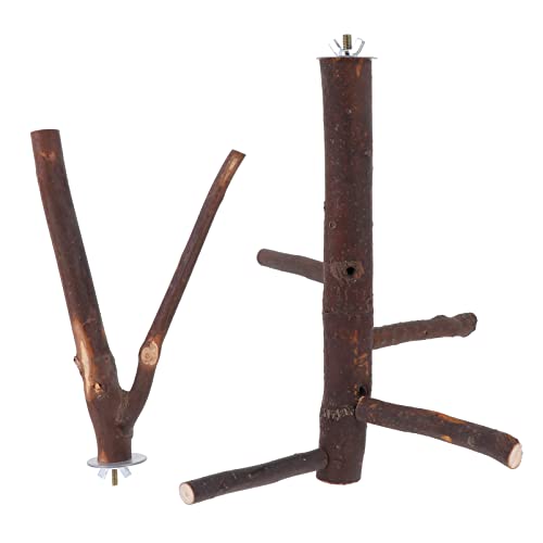 Happyyami 2pcs Papagei Playstand Vogel Barsch Stehen Holz Sticks Für Pet Vögel Interaktive Robust von Happyyami