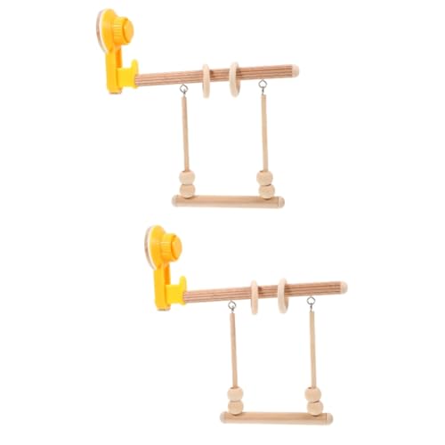 Happyyami 2st Papageienständer Spielzeug Vogeldusche Barsch Tischvogelstange Papagei Vogel Barsch Tisch Vogel Barsch Papageienbarschständer Vogeltraining Barsch Papageien Spielplatz Hölzern von Happyyami