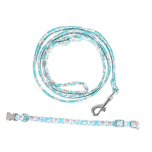 Happyyami 2stücke Verstellbares Hundehalsband Und Pet Traction Rope Blumenmuster Für Training Und Outdoor-aktivitäten Geeignet Für Kleine Und Mittlere Hunde von Happyyami
