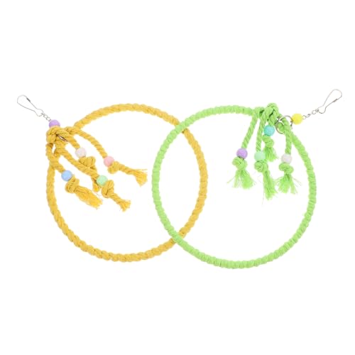 Happyyami 2stücke Vogel Schaukel Perch Baumwollseil Für Papageien Nymphensittiche Und Wellensittiche Und Langlebige Vogel Spielzeuge Für Käfige Und Ausruhen von Happyyami