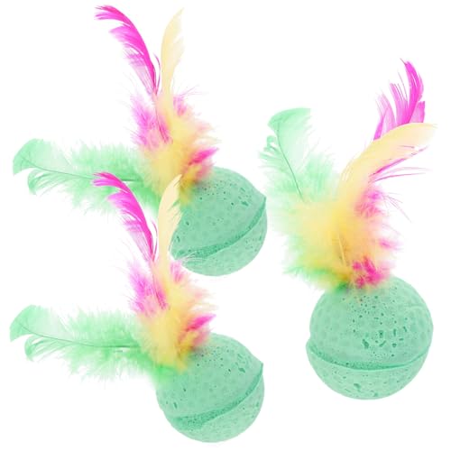 Happyyami 3stücke Kreative Katzen Spielzeug Bälle Mit Bunten Schwänzen Latex-Schaumstoff Bälle Für Katzen Stimuliert Natürliche Instinkte Und Schützt Möbel von Happyyami