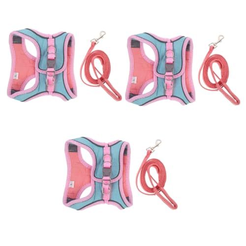 Happyyami 3 Sätze Haustier Geschirr Welpen-Shirts Ärmellose Haustiergeschirr Führt Welpe Gepolsterte Frontweste Katzengeschirr Weste Zieht Seil Wildleder- Hündchen Kettenblatt Happyyami 3 Sätze Haustier Geschirr Welpen-Shirts Ärmellose Haustiergeschirr Führt Welpe Gepolsterte Frontweste Katzengeschirr Weste Zieht Seil Wildleder- Hündchen Kettenblatt von Happyyami