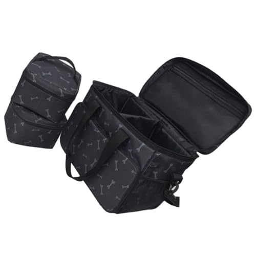 Happyyami 3 Stück Reisetasche für Haustiere Körperpflege Haustierträger Reisen Haustiertasche Hund Reisetasche Außenbeutel im Freien Transportbox für Katze Haustasche Oxford-Stoff Schwarz von Happyyami