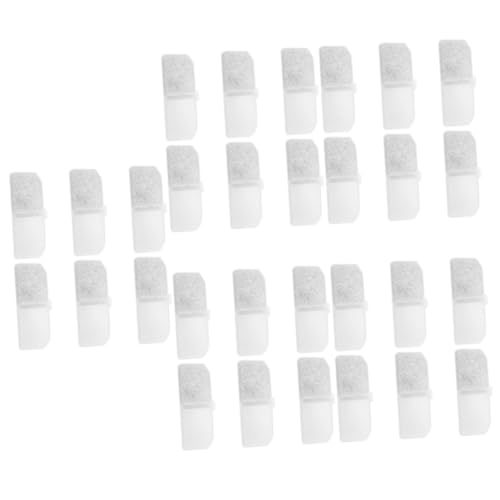 Happyyami 30 STK Wasserspender Filterwatte Ersatzfilter Für Wasserspender Filterwerkzeug Sieb Filter Für Katzenbrunnen Filter Für Wasserbrunnen Filtermatte Geschirr Weiß Aktivkohle Baumwolle von Happyyami