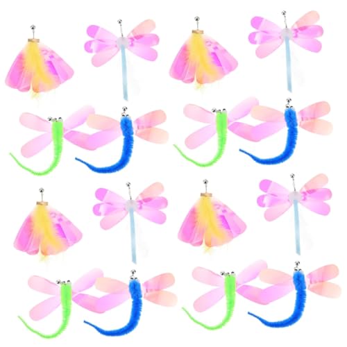 Happyyami 32stücke Katzenangel Nachfüllset Für Interaktive Spielzeuge Katzen Teaser Ersatzköpfe Für Kätzchen Inklusive Libellen Und Bunten Schmetterlingen Spielzeug Für von Happyyami