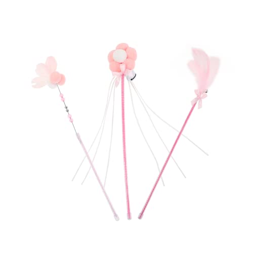 Happyyami Katzenangel Mit Wispy - 3er-Pack Katzenangeln Ideal Zum Spielen Und Für Geistige Beschäftigung von Happyyami