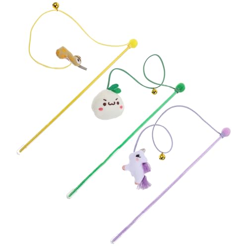 Happyyami Interaktives Katzenspielzeug Mit Kleiner Glocke Teaser-Spielzeug Für Hauskatzen 3 Stück Katzen-Teaser-Sticks-Spielzeug Happyyami Interaktives Katzenspielzeug Mit Kleiner Glocke Teaser-Spielzeug Für Hauskatzen 3 Stück Katzen-Teaser-Sticks-Spielzeug von Happyyami