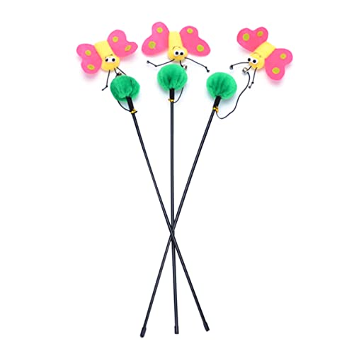 Happyyami 3stücke Teiliges Interaktives Katzenspielzeug Mit Schmetterlings-Design Katzenangel Für Gesunde Und Aktive Katzen Perfektes Spielzeug Zur Stärkung Der Bindung Zwischen Mensch von Happyyami
