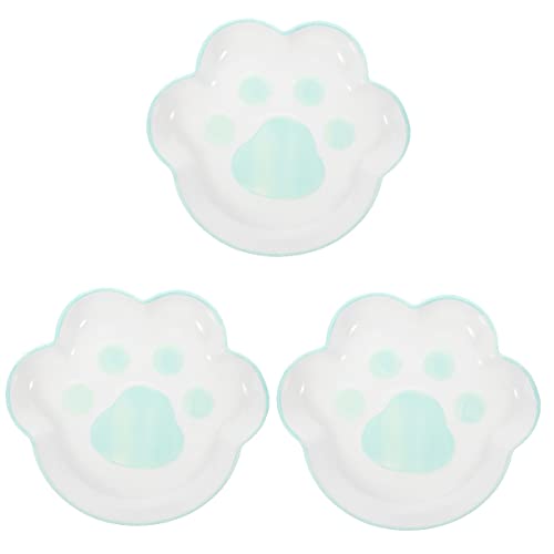 Happyyami 3St Katzenklauenschale aus Keramik pet Water Bowl pet Food Container Werkzeug zum Füttern von Haustieren Welpennapf Katzennapf Katzennäpfe Fressnapf aus Keramik Futternapf Kätzchen von Happyyami