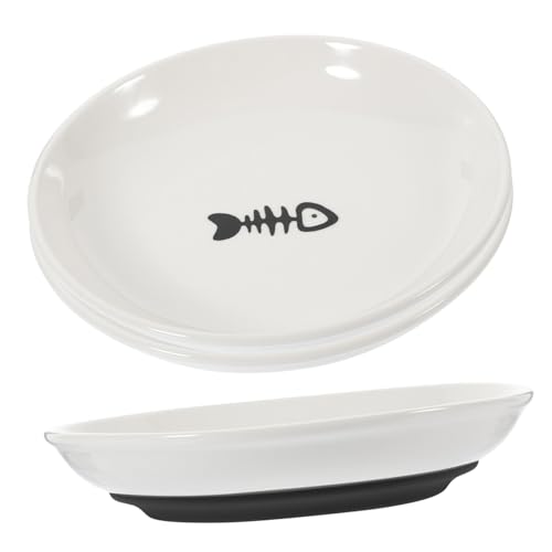 Happyyami Robustes Keramik-katzennapf-Set 3-teilig Futternäpfe Mit Breitem Rand Ohne Silikonboden Für Den Innen- Und Außenbereich von Happyyami