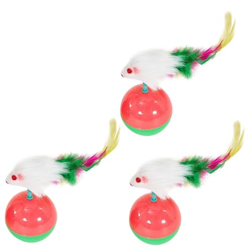 Happyyami 3stücke Interaktives Katzenspielzeug Wackelball Mit Plüschmaus Und Federn Fördert Das Spielen Aktivität Von Kätzchen Spielzeug Zur Beschäftigung Für Katzen Happyyami 3stücke Interaktives Katzenspielzeug Wackelball Mit Plüschmaus Und Federn Fördert Das Spielen Aktivität Von Kätzchen Spielzeug Zur Beschäftigung Für Katzen von Happyyami