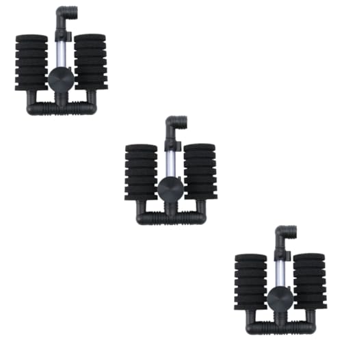 Happyyami 3St Schwammfilter für Aquarien Sponge Filter Aquarium Filter Schwammfilter für kleine Aquarien Filter für Fischglas Sieb Aquarienfilter Biochemischer Schwammfilter Doppelkopf von Happyyami