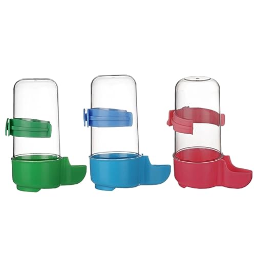 Happyyami 3St Vogel utensilien vogelkäfig zubehör fütterer Wellensittich Wasserflasche Wellensittich Wasserspender tränkebecken wasserbecken Automatische Tränke für Papageien Plastik rot von Happyyami