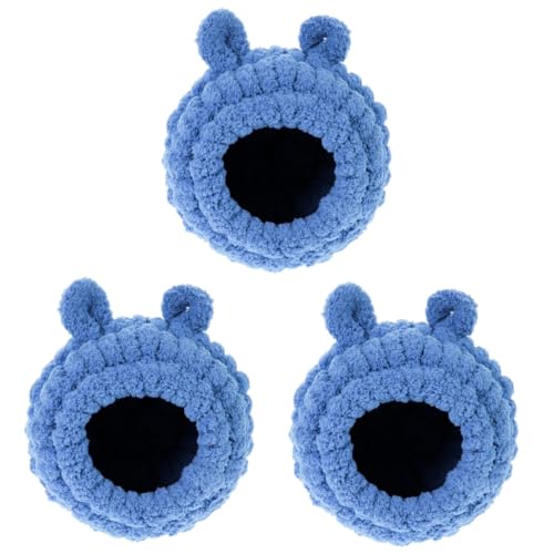 Happyyami Vogelhaus 3st Vogelnest Papageiennest Haustierbett Pet Bed Vogelhängenest Für Papageien Petbett Kleintierhängematte Papagei Vogelbett Vogelschlafhängematte Vogelschlafnest Korallenvlies Blue von Happyyami