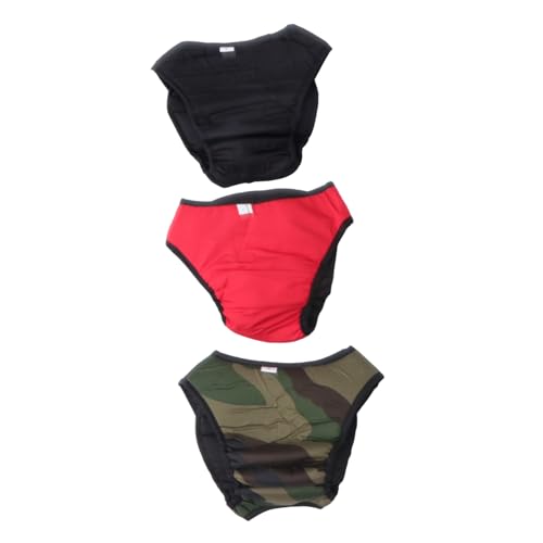 Happyyami 3stücke Baumwoll-hundehosen Für Weibliche Haustiere Wiederverwendbare Physiologische Hosen Schwarz Rot Camouflage s Komfortable Und Saugfähige Windeln Für Hündinnen Happyyami 3stücke Baumwoll-hundehosen Für Weibliche Haustiere Wiederverwendbare Physiologische Hosen Schwarz Rot Camouflage s Komfortable Und Saugfähige Windeln Für Hündinnen von Happyyami