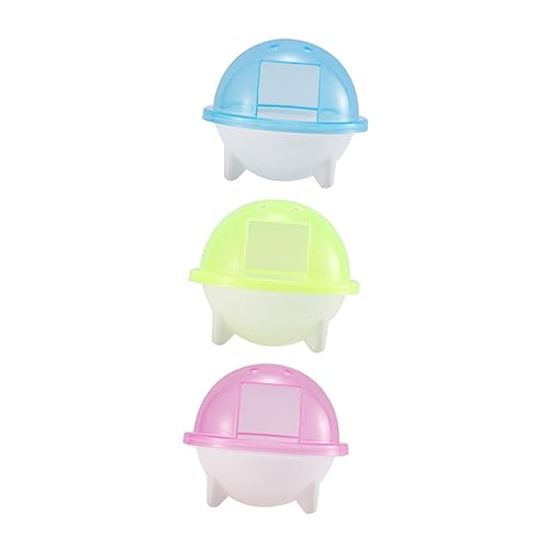 Happyyami 3Stücke Hamster Badezimmer Teiliges Sandbad für Kleine Haustiere Transparentes Design Tragbar für Reisen für Hamster Mäuse von Happyyami