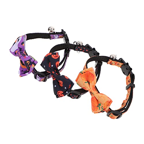 Happyyami Verstellbares Halloween-katzenhalsband Mit Glocke Weiches Polyester Haustierbedarf 3er-Pack Für Das Halloween-fest von Happyyami