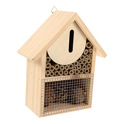 Happyyami Gartenhotel 3St Insektenhaus Holz Tischler friedlicher Bestäuber hängendes Holz Lebensraum bemaltes Bienen Insektenzimmer Bemaltes Insektenhaus klein schmücken Zimmermannshaus von Happyyami