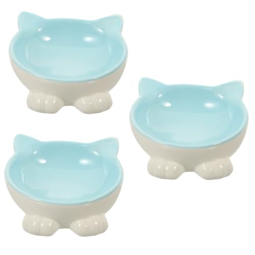 Happyyami Keramikgeschirr 3St Katzenschüssel aus Keramik Keramikwerkzeuge Katzennäpfe aus Keramik Katzennapf Welpe Wasserspender für Katzen Fressnapf aus Keramik Mehrzweck Katzenfutter von Happyyami