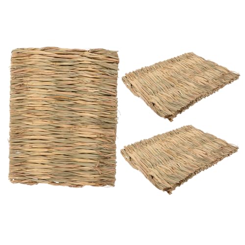 Happyyami 3stücke Teiliges Heu-matten Für Kleintiere Natürliche Geflochtene Bettmatten Für Kaninchen Hamster Und Andere Kleine Tiere Sicherem Trockenem von Happyyami
