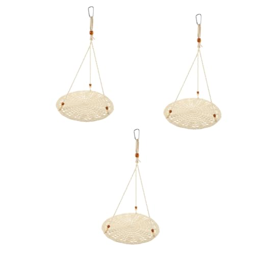Happyyami 3st Sommer Hängematte Spielzeug Für Bärtige Drachen Bartagame Hängematte Krabbelndes Spielzeug Hängematte Aus Leopardgecko Eidechsenversteck Reptil Weiß Baumwollseil von Happyyami