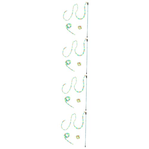 Happyyami 4sätze Interaktives Katzenspielzeug Mit Buntem String Und Federn Lange Teaser Angel Für Katzen Fördert Bewegung Und Spielspaß Für Aktive Kätzchen von Happyyami