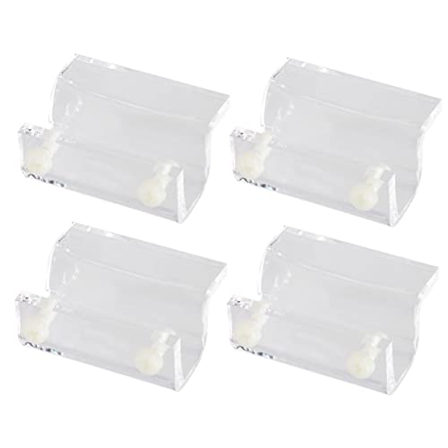 Happyyami 4 Stück Aquarienunterstützung Aquarium Abdeckung Halterung Aquariumregal Futterspender Clips für Aquariumdeckel Wok-Deckel Stand Netz Abdeckrahmen für Aquarien Fisch Tank Rack Weiß von Happyyami