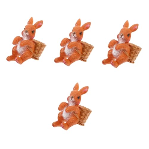 Happyyami 4 Stück Aquarium-hängedekoration Tank-hängedekoration Häschen-Tank-Ornament Hase Schmücken Aquarium-landschaftsdekoration Aquariendekoration Kleines Kaninchendekor Hasen- Harz von Happyyami