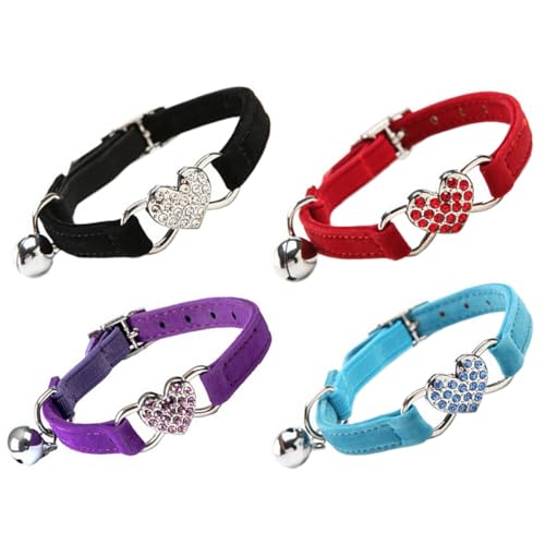Happyyami 4 Stück Farbe Diamant Katzenhalsband Kette Air-Tag-katzenhalsband Welpen Glockenhalsband Für Haustiere Verstellbares Welpenhalsband Einstellbar Plüsch Fliehen Polyester Happyyami 4 Stück Farbe Diamant Katzenhalsband Kette Air-Tag-katzenhalsband Welpen Glockenhalsband Für Haustiere Verstellbares Welpenhalsband Einstellbar Plüsch Fliehen Polyester von Happyyami