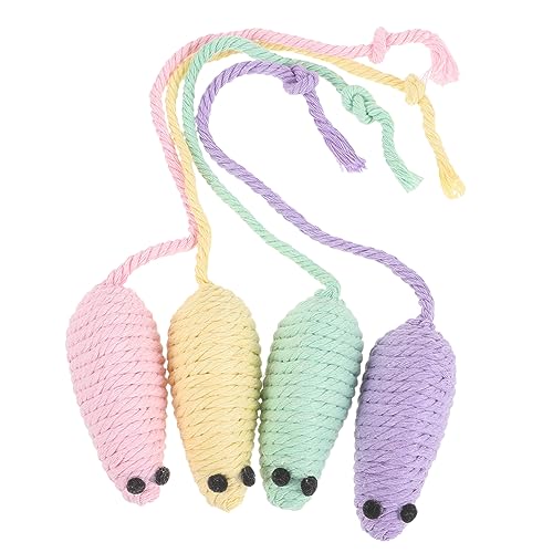 Happyyami 4 Stück Gehäkeltes Katzenspielzeug Haustierzubehör Backenzahnspielzeug Für Haustiere Interaktives Kätzchen Spielzeug Katzenfängerspielzeug Kinderkrankheiten Baumwollseil Eingebaut Happyyami 4 Stück Gehäkeltes Katzenspielzeug Haustierzubehör Backenzahnspielzeug Für Haustiere Interaktives Kätzchen Spielzeug Katzenfängerspielzeug Kinderkrankheiten Baumwollseil Eingebaut von Happyyami