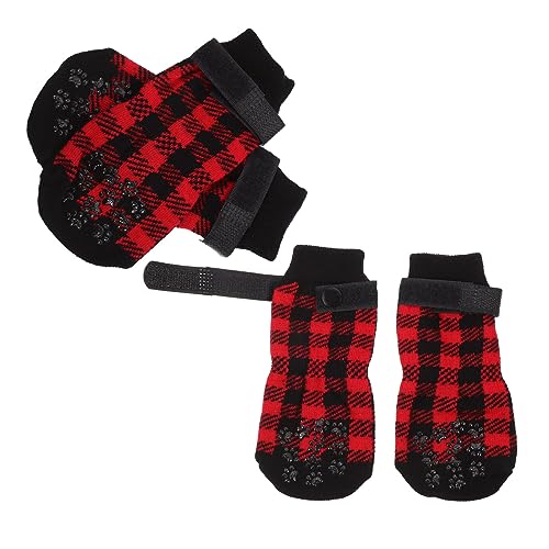 Happyyami 4 Stück Haustier Socken Stiefel Pfotenschutz Für Hunde Stoppt Das Lecken Pfotensocken Hundeschuhe Für Große Hunde Anti-rutsch-hundesocken Weihnachtsstrümpfe Greifer Reine Baumwolle Happyyami 4 Stück Haustier Socken Stiefel Pfotenschutz Für Hunde Stoppt Das Lecken Pfotensocken Hundeschuhe Für Große Hunde Anti-rutsch-hundesocken Weihnachtsstrümpfe Greifer Reine Baumwolle von Happyyami