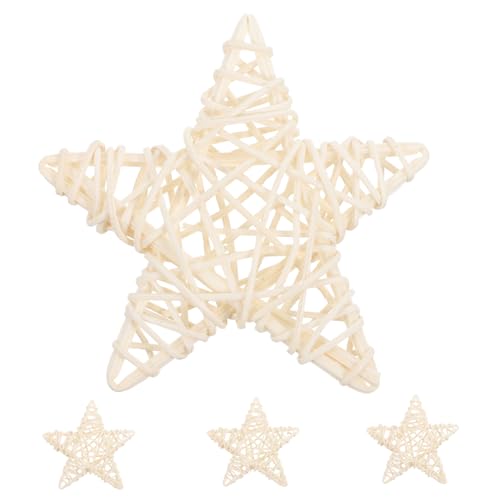 Happyyami 4 Stück Rattan Kaninchenspielzeug Kreatives Futter Auslaufspielzeug Beißspielzeug für Haustiere Zahnpflege für Hamster und Meerschweinchen Lernspielzeug für Kleine Tiere von Happyyami