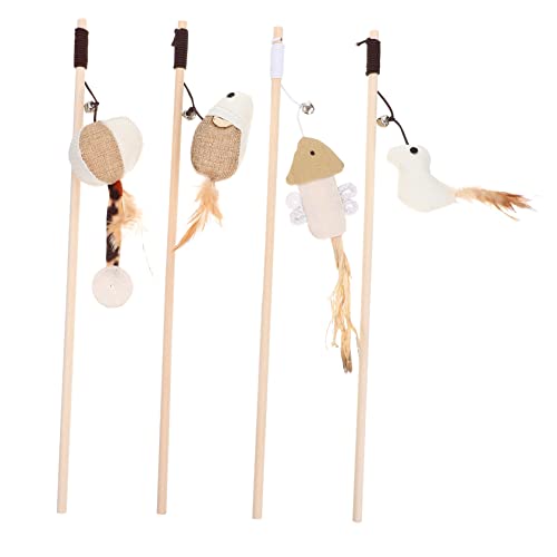 Happyyami 4stücke Teiliges Interaktives Katzenspielzeug Langlebige Holzstäbe Mit Plüschtieren Fisch Vogel Für Unterhaltsame Spielstunden Und Stressabbau Bei Katzen Happyyami 4stücke Teiliges Interaktives Katzenspielzeug Langlebige Holzstäbe Mit Plüschtieren Fisch Vogel Für Unterhaltsame Spielstunden Und Stressabbau Bei Katzen von Happyyami